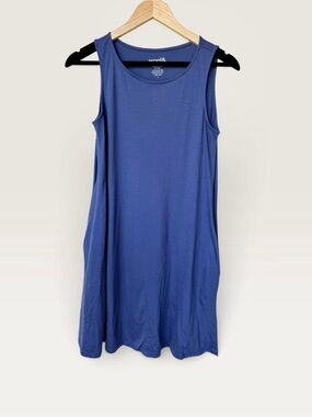 Wool& Camellia Merino Blend Tank Dress in Periwinkle Blue